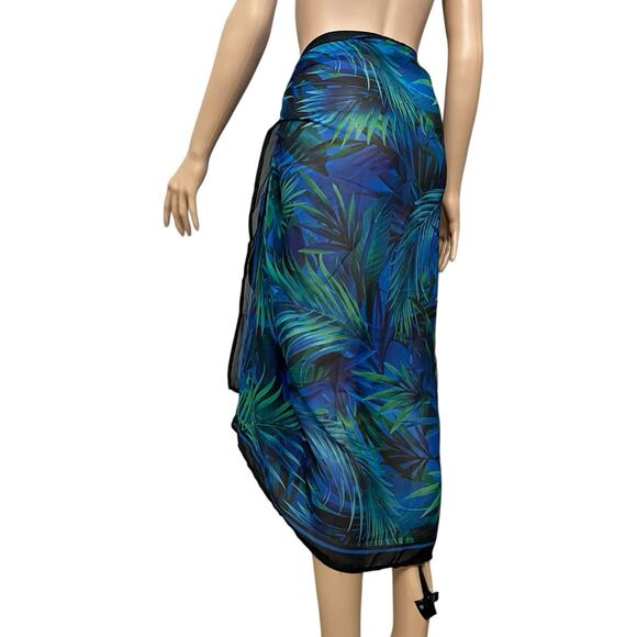 Miraclesuit Scarf Pareo Swim Cover Up One Size Palm Leaf Print Tropical Beach - Picture 2 of 7